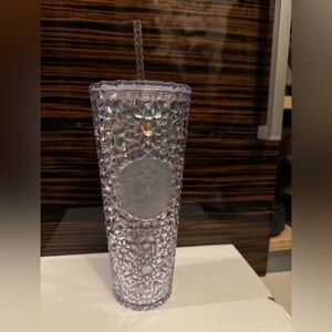 Starbucks Iridescent Silver Gem Tumbler with Straw